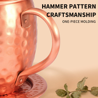 Ensemble de tasses à Moscow Mule en cuivre massif 100% pur, martelé, avec sous-verres, pailles et verres à shot, vaisselle de bar artisanale, coffret cadeau