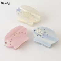 Pince à cheveux Bemay Fashion style luxe léger, coquillage étoile de mer avec strass, en acétate, pour tresses et chignon, pour femme