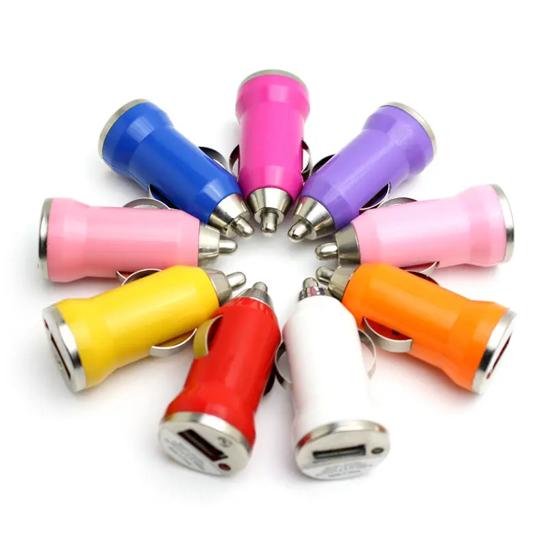 competitive price promotion gift colorful mini single usb car charger adapter