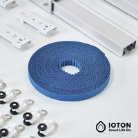 Kit de Cortinas Inteligentes WiFi Tuya IOTON DIY, Sistema de Riel Motorizado de 2.2 a 6.2 Metros, Control Remoto por Voz con Alexa y Google, para Sala de Estar y Dormitorio