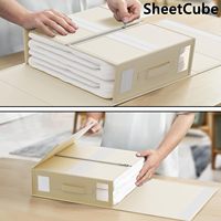 Lot de 6 boîtes de rangement pliables en tissu pour draps, couvertures, vêtements et accessoires de maison