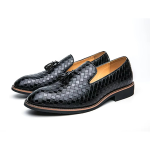 New British Casual Luxury Handcrafted Men's Oxford Leather <b>Slip</b>-<b>On</b> <b>Waterproof</b> Evergreen Formal <b>Shoes</b> Wedding Office Professional - Product Image 1