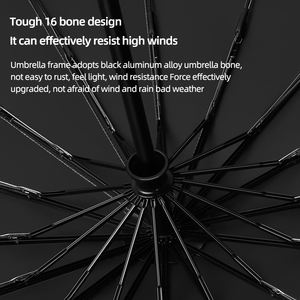 <span class=keywords><strong>Parapluie</strong></span> <span class=keywords><strong>pliant</strong></span> pour hommes d'affaires, renforcé, épaissi, ouverture et fermeture automatiques, manche en bois, 16 baleines, luxe <span class=keywords><strong>haut</strong></span> <span class=keywords><strong>de</strong></span> <span class=keywords><strong>gamme</strong></span>, bouton en nylon avec or - Product Image 5