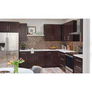 Gabinetes de Cocina Estilo Americano Personalizados, Isla de Cocina Modular, Gabinete de Pared Completo, Despensa para Villa, Lacado en Gris Mármol - Product Image 1