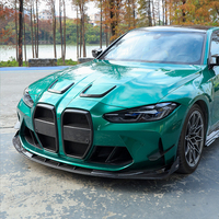 Nuevo diseño G80 M3, kits de carrocería de fibras de carbono seco, faldas laterales de rejilla, labio trasero, labio delantero para BMW M3 G80 AX, labio trasero estilo con luces