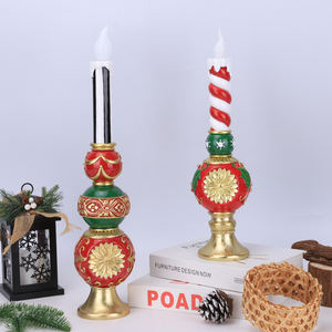 Đèn cầy trang trí Giáng sinh Redeco Elegant bằng nhựa resin, màu đỏ xanh vàng, phát sáng, làm quà tặng trang trí ngày lễ - Product Image 4