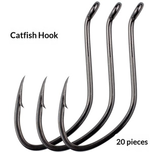 NOUVEAU MAJOR Hameçon à poisson-chat barbelé de haute qualité, tube extra-large, trous de fixation à bouche coudée, manche long, pour pêche à l'appât vivant - Product Image 3