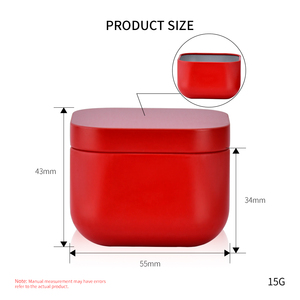 <span class=keywords><strong>Tapa</strong></span> Cuadrada de <span class=keywords><strong>Metal</strong></span> Rojo, Dorado y Blanco para Frascos de Velas, 15g, Vacía, para Fabricación de Velas, Envasado de Alimentos y Dulces - Product Image 5
