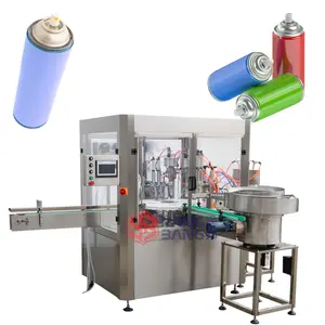 Automatic 200ml 450ml Spray Paint Aerosol Filling Machine Cans Filling and Crimping Machine for Production Packing Line