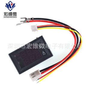 ฮงเว่ย ไมโคร ดีซี 0-100V 100A เครื่องวัดแรงดันและกระแสไฟฟ้าแบบดิจิตอล จอแสดงผลคู่ LED สำหรับแผงควบคุม เฟสเดียว วัสดุ ABS - Product Image 2