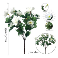 Plantes vertes artificielles en soie, bouquet de rhododendrons simulés, camélia, décoration intérieure, fleurs artificielles pour jardin et aménagement paysager