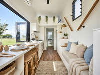 Maisonnette préfabriquée de luxe moderne de 20 pieds sur roues, maison modulaire mobile, villa portable sur remorque pour la vie en plein air, fabriquée en Chine