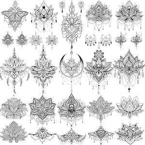 Henna pegatina plantilla tatuaje temporal brillo aerógrafo para fiesta tatuaje plantilla pegatina tatuaje máquina suministro 5-7 días en la piel - Product Image 6