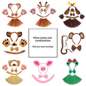 Serre-tête en tissu pour enfants, motif tête d'animal, décorations de fête d'<span class=keywords><strong>Halloween</strong></span>, oreilles de souris grises en peluche douce, avec nœud, prix d'usine, vente chaude - Product Image 4