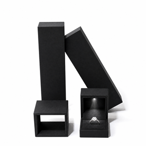 Caja de Anillo de Lujo Zebopak con Luz LED Negra, Logotipo Personalizado, Caja de Regalo de Joyería Premium <span class=keywords><strong>para</strong></span> Propuesta de Matrimonio, Venta al <span class=keywords><strong>Por</strong></span> <span class=keywords><strong>Mayor</strong></span> - Product Image 3