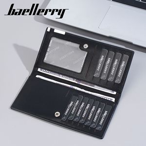 กระเป๋าสตางค์ใบยาวบางเฉียบสำหรับผู้ชาย BaeLlerry หนัง PU สีพื้น ที่ใส่บัตรบางเฉียบ สำหรับใช้ในชีวิตประจำวัน สีดำ สีน้ำเงิน สีเทาอ่อน - Product Image 4