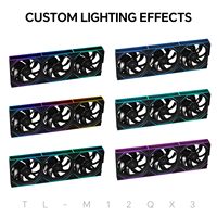 Ventiladores para Caja de PC Thermalright TL-M12Q X3 de 120 mm, Ventiladores PWM ARGB, 2000 RPM, Alto Flujo de Aire, Conexión en Cadena, Iluminación Infinity Mirror, Paquete de 3