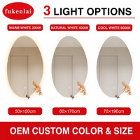 Miroir mural ovale moderne Fullkenlight Custom Premium pour la décoration de la maison et des hôtels, avec cadre à facettes biseautées