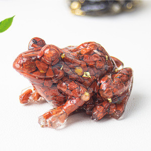 Cella di cristallo naturale di ghiaia carino piccolo pesce rana per la decorazione del serbatoio epossidico decorazione di rane Desktop ornamenti auto interni altri oggetti di cristallo - Product Image 1