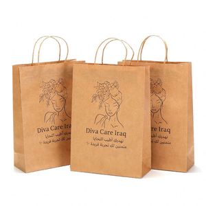 Sacs en papier kraft personnalisés avec votre logo exclusif, sacs en papier personnalisés, échantillons gratuits disponibles - Product Image 5