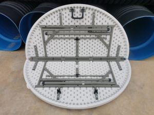 Mesas redondas modernas de plástico para banquetes con diseño plegado para comedor al aire libre Hotel Eventos Exterior-Uso en el pasillo - Product Image 4