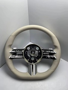 Volante de Cuero Premium para Mercedes-Benz W205 C300 C63 W213 E 300 W22 2 S 500 X2 53 GLC 300 C2 53 <span class=keywords><strong>G</strong></span> LC43 <span class=keywords><strong>A205</strong></span> C205 Beige - Product Image 1
