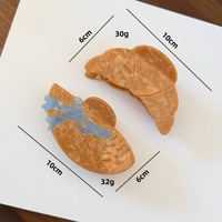 Jolies pinces à cheveux en acétate en forme de croissant, grandes pinces à cheveux style chapeau de paille, accessoires capillaires personnalisables pour femmes pour l'été