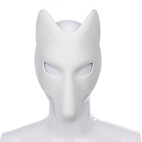Masque de renard en PU à faire soi-même, peint à la main, style anime japonais classique, masque de cosplay de renard pour fille, accessoires de fête et de bal