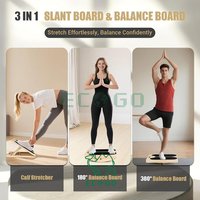 Planche inclinée en bambou 3 en 1 et planche d'équilibre à 180 ° 360 °, civière de mollet portable à angle réglable avec affiche d'entraînement Vente en gros