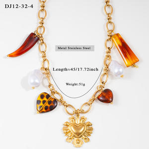 Elegante Leopardenmuster-Herzkette aus 316L Edelstahl mit 18K Gold-Galvanisierung, Wasserfest und Langlebiger Schmuck - Product Image 3