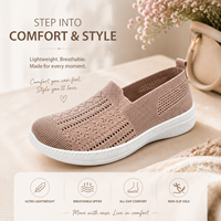 2026 Logo Personnalisé Femme Mocassins Flyknit Maille Ajurée Slip On Ballerines Légères Confort Chaussures De Marche