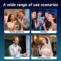 Micrófonos Inalámbricos Profesionales Dobles para Karaoke, Sistema de Micrófono Dinámico Inalámbrico Recargable para Cantar