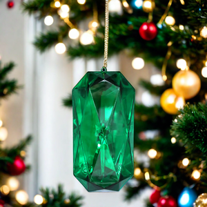 8.66IN बड़े ऐक्रेलिक दर्पण वाले रत्न हैंगिंग आभूषण लक्जरी प्लास्टिक बड़े गहना पेंडेंट त्योहार रत्न सेट सजावट - Product Image 3