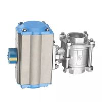 Vanne à boisseau sphérique pneumatique en acier inoxydable standard PN16 pour eau, air, huile, DN15-DN100, raccord de tuyauterie, OEM ISO9001 CE