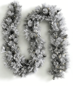 Couronnes <span class=keywords><strong>de</strong></span> <span class=keywords><strong>Noël</strong></span> <span class=keywords><strong>de</strong></span> luxe en PVC faites à la main, vente en gros d'usine, décorations d'arbre inversées, couronnes floquées effet neige pour décorations festives - Product Image 1