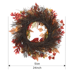Corona Decorativa de Otoño de 24 Pulgadas de Buena Calidad, Corona de Piñas para Puerta, Decoración para el Hogar - Product Image 2