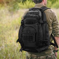 Pochette tactique Molle Admin, pochette utilitaire découpée au laser, pochette horizontale modulaire, comprend un patch drapeau américain et un porte-clés