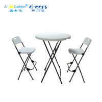 Table de bistrot ronde haute pliante en plastique pour l'extérieur, pliable, D.80x110cm