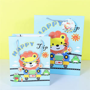 Bolsa de Regalo Azul con Diseño de Animales de Dibujos Animados en 3D de Omet, Material de Cartón Reciclable, Impresión Offset, <span class=keywords><strong>para</strong></span> Velas - Product Image 2