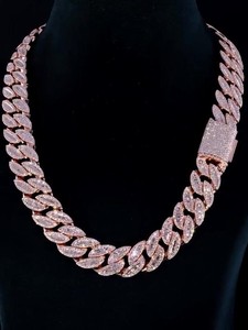 สร้อยคอคิวบันฮิปฮอปคุณภาพเยี่ยมประดับเพชรโมอิสซาไนต์ VVS สำหรับงานปาร์ตี้กลางคืน ราคาโรงงาน - Product Image 3