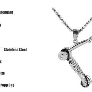 Collar con Colgante de Acero Inoxidable 316 para Hombre, Diseño Deportivo de Scooter Pequeño, Estilo Moda Automotriz, de Bijoux Fantaisie - Product Image 2