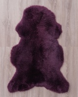 Tapis en peau de mouton véritable teint en violet, style scandinave, 90-120 cm, doux et confortable, adapté aux animaux domestiques