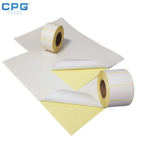 80g/m² Glanzbeschichtetes Jumbo-Rollen-Selbstklebeetikettenpapier mit Gelbem Glassine-Liner, Selbstklebendes Etikettenmaterial