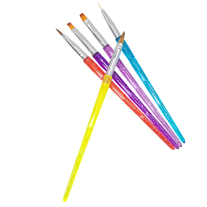 Lot de 5 pinceaux à ongles français à poils en nylon, manche en plastique, pour poudre acrylique, gel et manucure - Product Image 4