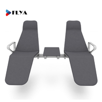 Chaise de luxe 2 places pour salon VIP d'aéroport, banc d'attente d'hôpital, chaises en PU, banc inclinable pour dormir à l'aéroport avec table centrale