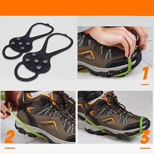 Ventes en gros d'usine de <span class=keywords><strong>crampons</strong></span> Couvre-chaussures antidérapant Chaussures en silicone à 8 dents pour l'extérieur <span class=keywords><strong>Crampons</strong></span> antidérapants pour chaussures - Product Image 2