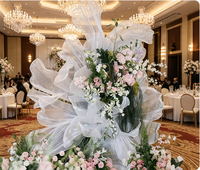 Tissu Organza Plissé Texturé Style Européen Total Link Bright, Modèle Universel pour Décoration de Mariage, Fil de Modélisation Florale