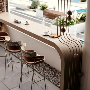 Barra de Bar Moderna para Restaurante |   Muebles de Bar de Madera Personalizados con LED, Ecológicos y Comerciales para Cafetería o Pub |   Solución Integral - Product Image 5