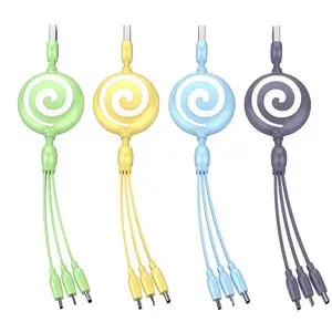 factory supply retractable 3 in 1 usb cable gift Thanks-giving Christ-mas 3a charging date usb cables customized logo