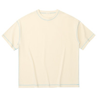T-shirts de luxe t-shirts noirs vintage personnalisés avec t-shirt à coutures contrastées vente en gros